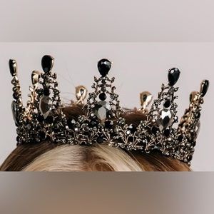 Black and gold jeweled crown